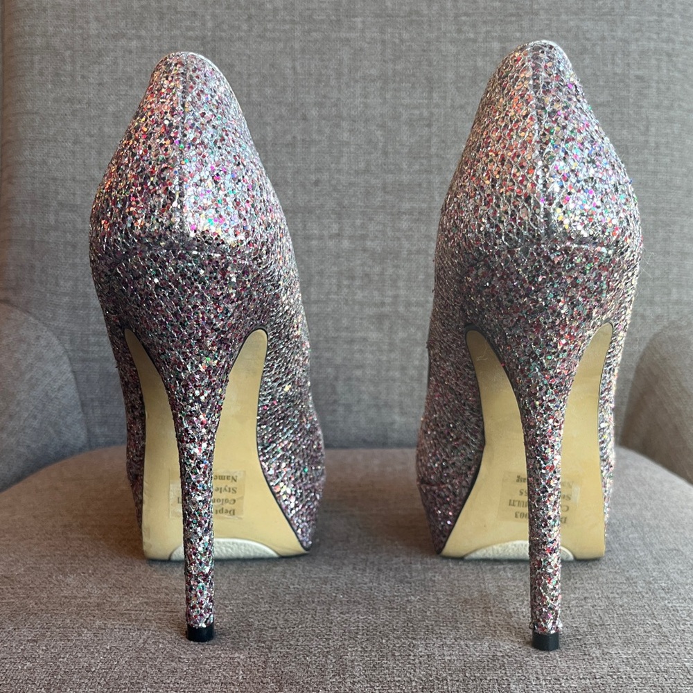Bakers Sparkling Glitter Multicolor Platform Heels - Picture 4 of 8